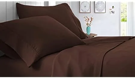 Miniatura 3 de British Linen's - Juego de funda de edredón 100% algodón egipcio, juego de ropa de cama de 3 piezas de lujo suave con cierre de cremallera