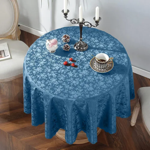 Miniatura 11 de Jeloris Mantel de Vinilo Impermeable, Mantel Redondo de Plástico Resistente, Cubierta de Mesa de Vinilo Limpiable a Prueba de Derrames y Aceite