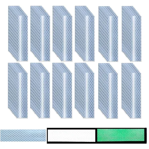 Miniatura 173 de Cinta reflectante blanca de 4 pulgadas, adhesivo de seguridad de advertencia impermeable para exteriores (10 pies)