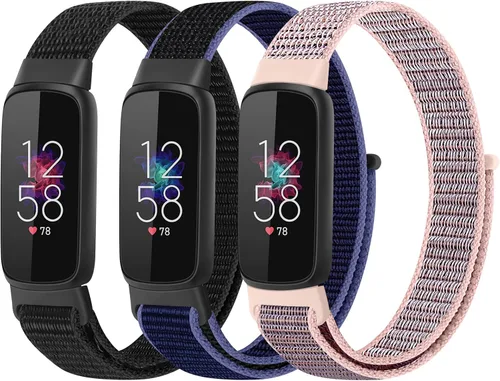 Miniatura 10 de Correas de nailon compatibles con correas Fitbit Luxe, correas deportivas de tela transpirable ajustable Solo Loop, pulsera de repuesto suave