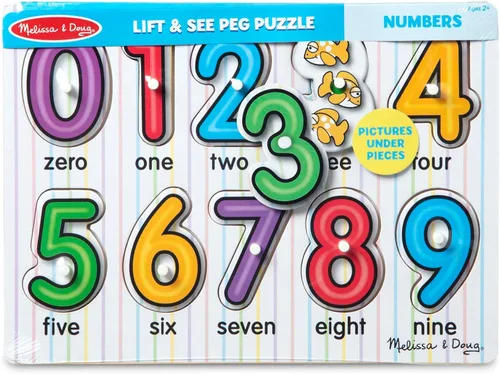 Miniatura 3 de Melissa & Doug, rompecabezas de madera con números (10 piezas)