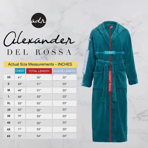 Miniatura 6 de Alexander Del Rossa - Bata de baño de felpa suave con capucha para mujer, bata larga y cálida, con capucha