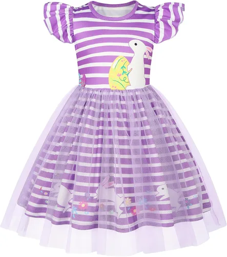 Miniatura 22 de WonderBabe Vestido de tul para niñas pequeñas, traje de unicornio, manga con volantes, ropa de cumpleaños, vacaciones, falda tutú casual de sirena