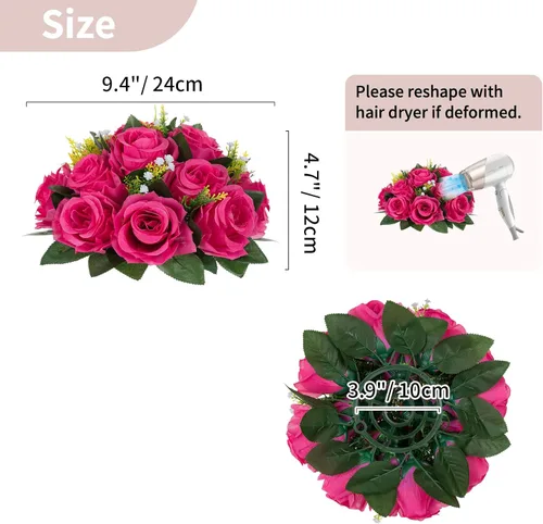 Miniatura 40 de NUPTIO Centros de mesa de flores para mesas de boda: arreglo de bolas de flores artificiales rosa y blanco para bodas, fiestas, 2 piezas de rosas