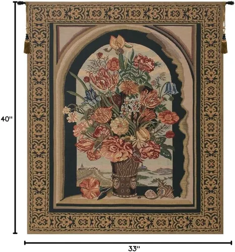 Miniatura 7 de Ambrosius Bouquet Belgian Tapestry - 33 in. x 40 in. Algodón/Viscosa/Poliéster por Ambrosius Bosschaert