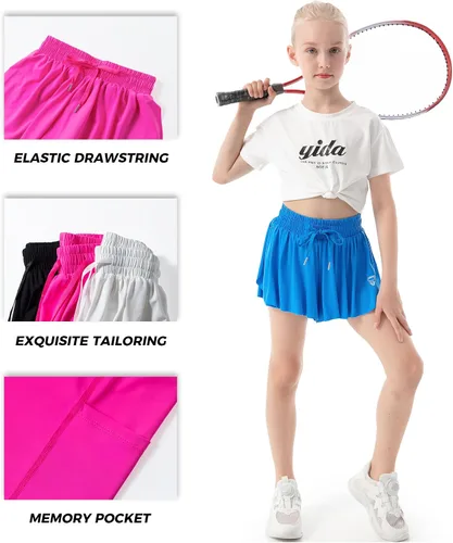 Miniatura 4 de Pantalones cortos de mariposa para niñas, pantalones cortos atléticos con vuelo