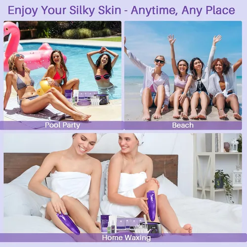 Miniatura 9 de BLITZWAX Kit de depilación brasileña y bikini con cuentas de cera de lavanda de 1 libra, calentador de cera dura para cara, piernas y cuerpo, kit