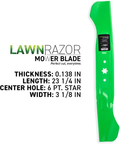 Miniatura 3 de 8TEN LawnRazor - Cuchilla para MTD Cub Cadet RZT L46 46 pulgadas cubierta 942-04290 942-04244 942-04244A (elevación alta con muescas) paquete de 4