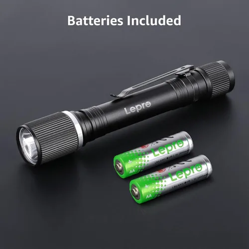 Miniatura 8 de Lepro LED Mini Flashlight High Lumens with Clip, Waterproof, Energy Saving, Portable for Outdoor, Emergency, AA Batteries Included, Tactical &