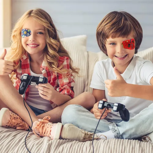 Miniatura 7 de Toulite 90 parches adhesivos para los ojos para niños y niños, parche transpirable para ojos de niño, lindos vendajes adhesivos para ambliopía