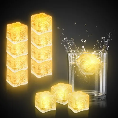 Miniatura 8 de Windy City Novelties Paquete de 12 cubos de hielo LED azules con 6 modos de luz, innovador botón de encendido/apagado, perfectos para fiestas