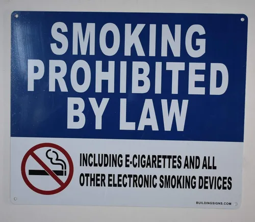 Miniatura 4 de Prohibido fumar por ley, incluyendo cigarrillos electrónicos y todos los demás dispositivos electrónicos para fumar letrero