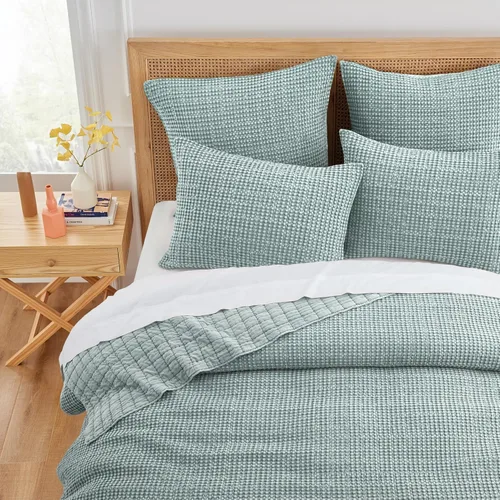 Miniatura 146 de Levtex Home Mills Waffle - Juego de colcha King (122 x 106 pulgadas) con 2 fundas de almohada (36 x 20 pulgadas) - Rubor - Juego de colcha de Blush
