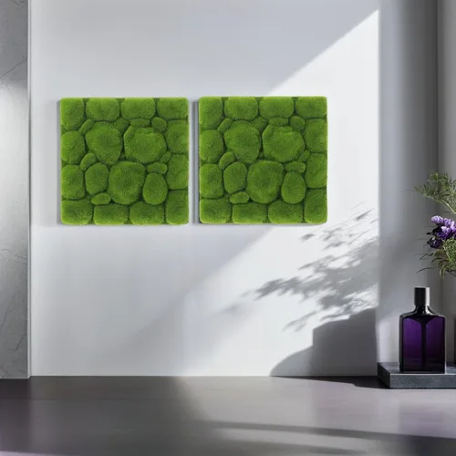 Miniatura 6 de Healifty Musgo artificial verde para decoración del hogar, 3 piezas de 11.8 x 11.8 pulgadas, alfombra de musgo falso, musgo sintético decorativo