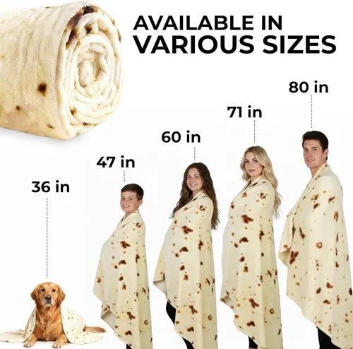 Miniatura 3 de Zulay - Manta extra grande de tortilla de burritos, envuélvete como un taco gigante. Manta novedosa de doble cara, divertida y ultra acogedora