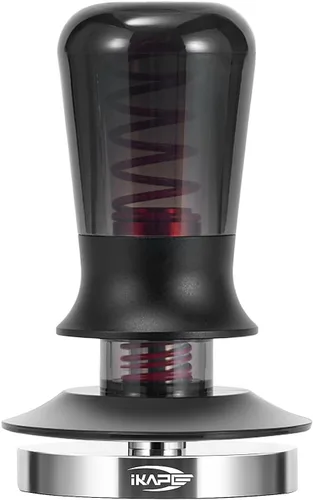 Miniatura 13 de IKAPE Manipulador de espresso de 39.25 mm, manipulador de café barista premium negro con resorte calibrado, manipulador de acero inoxidable 100%
