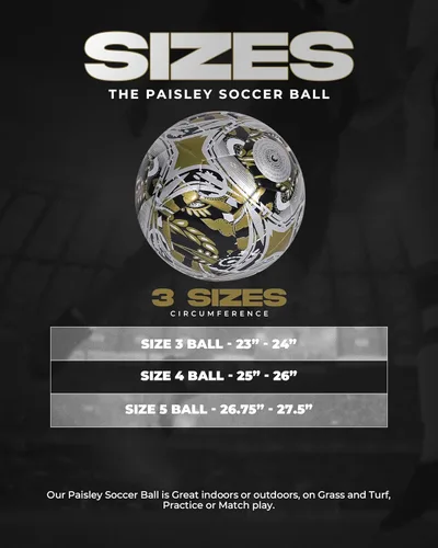 Miniatura 2 de American Challenge Balón de fútbol Paisley – Pelotas de fútbol de tamaño oficial 3, 4 y 5 para jóvenes y adultos – Pelota de entrenamiento duradera