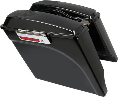 Miniatura 2 de TCT-MOTORPARTS Alforjas alargadas de 5 pulgadas con tapas de altavoces de 5x7" y sistema de guardabarros trasero LED para Harley Touring Street Road