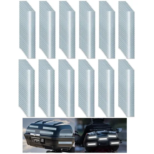 Miniatura 59 de Cinta reflectante blanca de 4 pulgadas, adhesivo de seguridad de advertencia impermeable para exteriores (10 pies)
