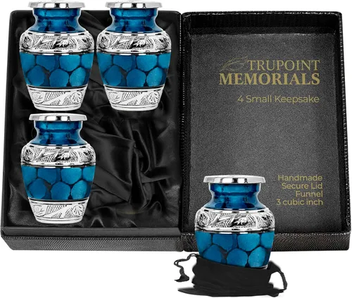 Miniatura 10 de Trupoint Memorials Urnas pequeñas para recuerdo de cenizas humanas, mini urna de cremación decorativa para hombres y mujeres adultos, juego de 4