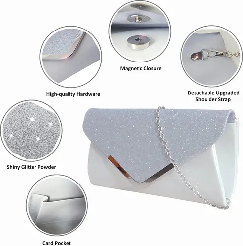 Miniatura 3 de Miss Chow Bolso de mano con purpurina y lentejuelas brillante para fiesta bolso de hombro