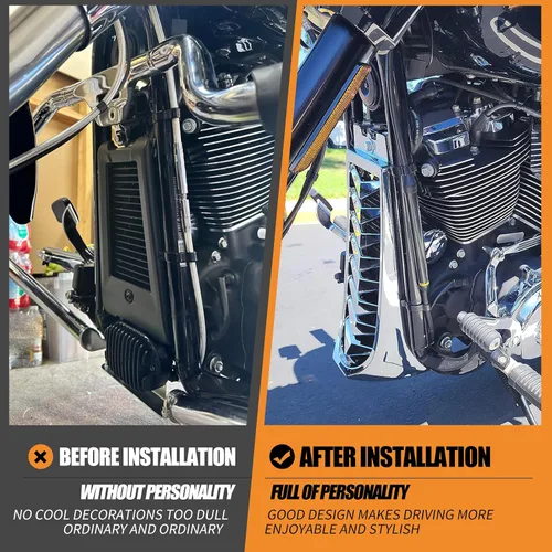 Miniatura 3 de Carenado Delantero de Barbilla Alerón Cubierta Inferior del Radiador de Motocicleta Compatible con Harley Softail Street Bob Fat Bob Breakout FXBB