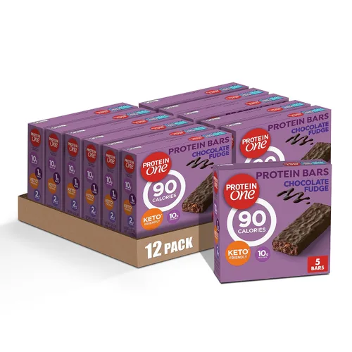 Miniatura 16 de Protein One Barras de proteína de 90 calorías, chispas de chocolate, aptas para Keto, 5 unidades, 4.8 onzas (paquete de 12)
