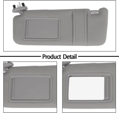 Miniatura 5 de ROADFAR Compatible con Toyota 2006-2011 para Camry Sedán, color gris, visera solar para el lado izquierdo del conductor, espejo parasol