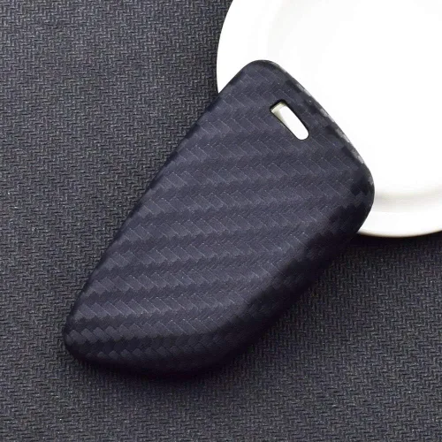 Miniatura 4 de iJDMTOY Funda de silicona suave con patrón de fibra de carbono negra compatible con Toyota Supra GR 2020 en adelante