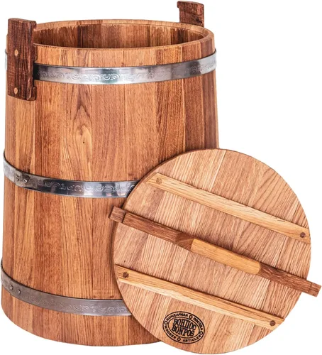 Miniatura 6 de Cubo de madera para encurtidos y chucrut, vasija de madera para fermentación
