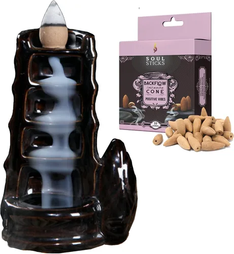 Miniatura 18 de Soul Sticks Soporte de incienso de reflujo fuente de cascada para el hogar, oficina, yoga, decoración de habitación y aromaterapia con 1 paquete