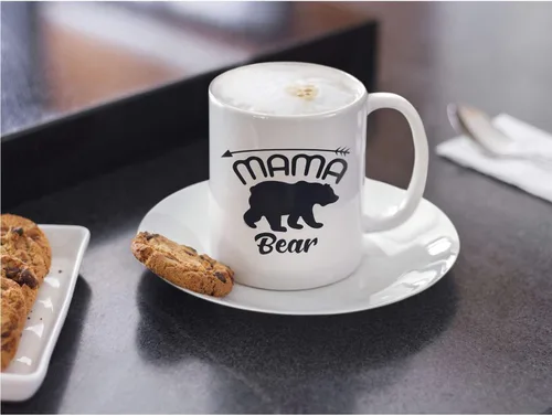 Miniatura 4 de Veracco Mama Bear Arrow - Taza de café de cerámica blanca, taza de té, divertido regalo de cumpleaños para el día de la madre, para mamá, abuela