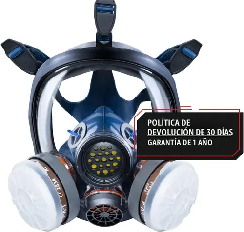 Miniatura 6 de Parcil Distribution Full Face Respirator Mask - Air Purifying, Organic Vapor & Particulate - Industrial Use - CE Tested Pt-100 Transparente