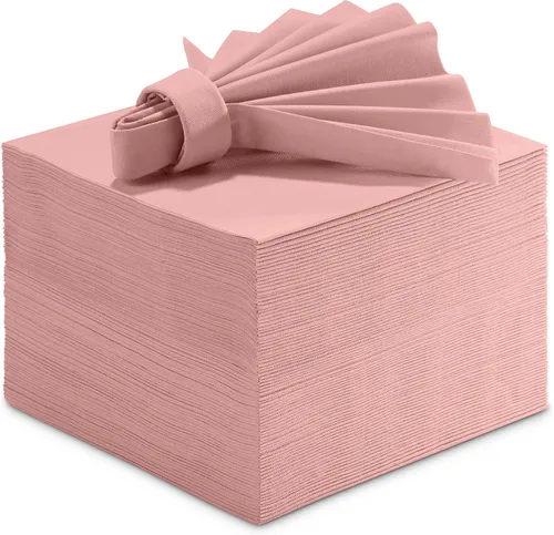 Servilletas de papel de color con sensación de lino - Servilletas de almuerzo decorativas tipo paño de color ROSA - Suaves y absorbentes. Para Rosado