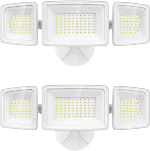 Onforu Luces de inundación de 130 W para exteriores, 2 paquetes de luces de seguridad para exteriores de 13000 lúmenes, 6500 K, accesorio de