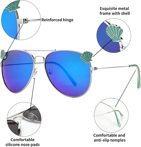 Miniatura 4 de FEISEDY Lentes de sol polarizados para niños, lentes de piloto clásicos para niñas y niños, B4062 (edad 2-10)