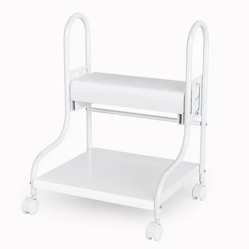 Miniatura 9 de OmySalon Carrito de pedicura, carrito de baño de pies, carrito de salón de altura ajustable con cojín de poliuretano, carrito portátil para manicura