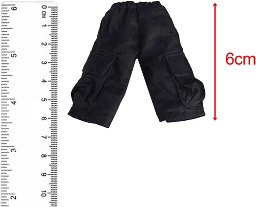 Miniatura 2 de Pantalones cargo de figura masculina a escala 1/12, pantalones cortos de entrenamiento para correr con bolsillos adicionales para figuras de acción