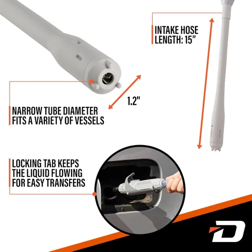 Miniatura 3 de Bomba automática de transferencia de combustible Deway con boquilla para control y parada rápidos de flujo, funciona con pilas AA, manguera extra