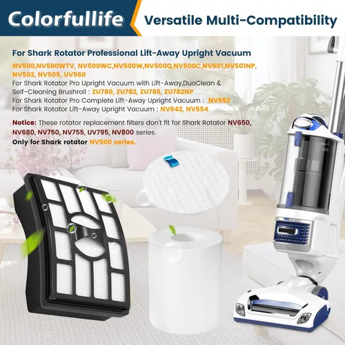 Miniatura 3 de Colorfullife - Juego para Shark Pro lift-away NV500 Filtro HEPA y filtro de espuma (Contiene 2 filtro de espuma y 1 filtro HEPA) Comparar con parte