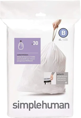 Miniatura 52 de simplehuman Forro para bote de basura de ajuste personalizado, 45 litros/12 galones, 20 unidades (paquete de 2)