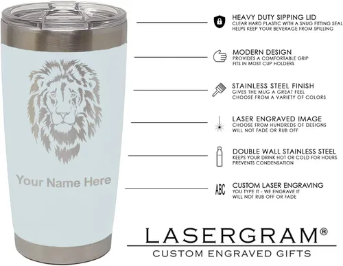 Miniatura 5 de LaserGram Vaso aislado al vacío de 20 onzas, radiología, grabado personalizado incluido (azul claro)