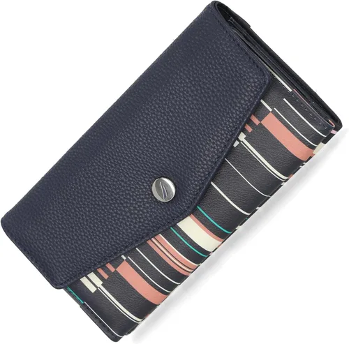 Miniatura 17 de Nautica Money Manager RFID - Cartera delgada y pequeña para mujer - Porta tarjetas de crédito con monedero y cartera con cremallera, organizador