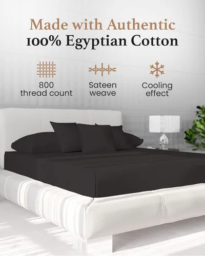 Miniatura 2 de Good Sleep Sábanas XL Twin para Dormitorio - 800 TC 100% Algodón Egipcio, Transpirable y Suave, Sábana Bajera de Bolsillo Profundo Extra Larga