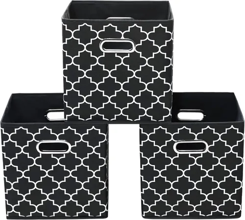 Miniatura 38 de Contenedores de almacenamiento de tela, organizadores de tela con asa, cubos plegables para almacenamiento de tela o accesorios, 11 x 11 x 11 Naranja
