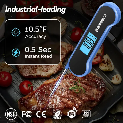 Miniatura 2 de Termómetro digital de lectura instantánea de 0.5 segundos para carne con precisión de ± 0.5 ℉, termómetro de alimentos para cocinar utensilios