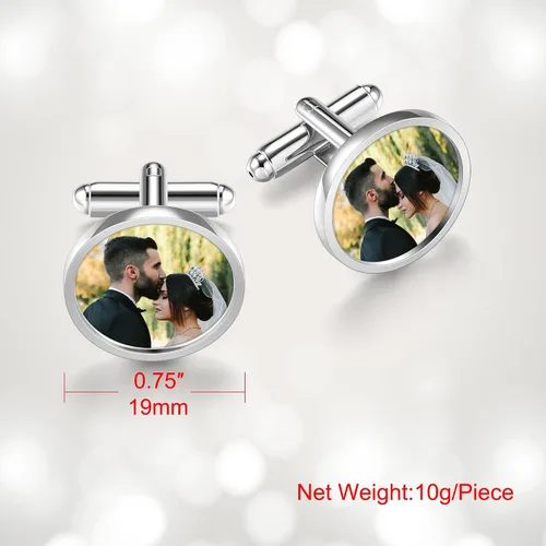 Miniatura 6 de Personalized Master 2-3 pares de gemelos de boda para hombres, esposo, con foto personalizada, conjunto de gemelos para boda, novio