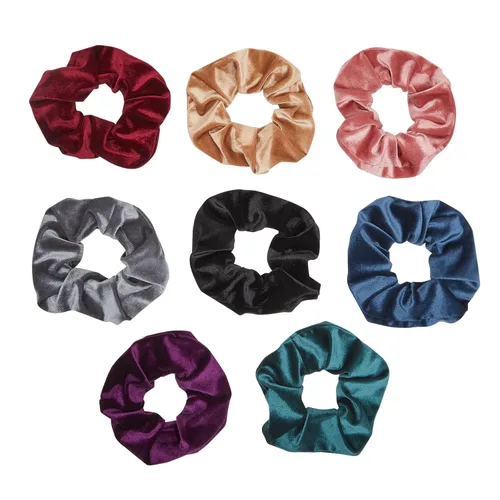 Miniatura 3 de Glamlily Paquete de coleteros de terciopelo Jumbo - Lazos de terciopelo de agarre suave - Soporte versátil para cola de caballo y accesorio