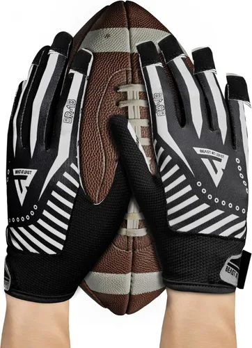 Miniatura 4 de Guantes de fútbol juvenil, guantes de fútbol transpirables para niños y adultos, guantes de receptor ancho para jóvenes, guantes ideales para un