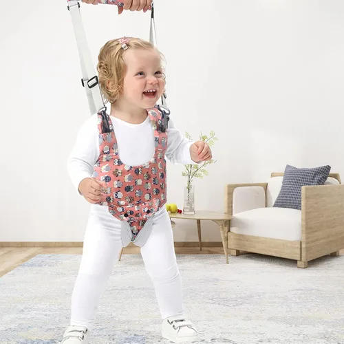 Miniatura 8 de IULONEE Andador de bebé, arnés de mano para niños pequeños, cinturón protector, para actividades infantiles, ajustable, de pie, ayudante de Naranja
